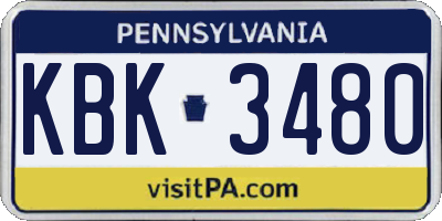 PA license plate KBK3480
