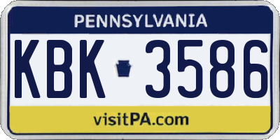PA license plate KBK3586