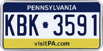 PA license plate KBK3591