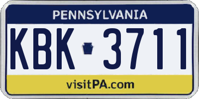 PA license plate KBK3711