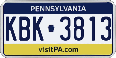PA license plate KBK3813