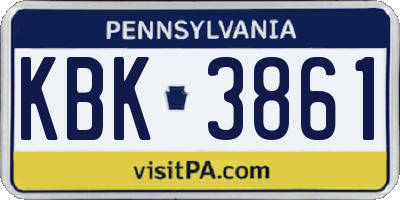 PA license plate KBK3861
