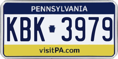 PA license plate KBK3979