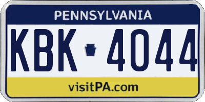 PA license plate KBK4044