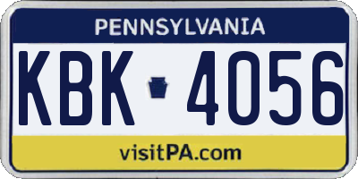 PA license plate KBK4056