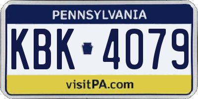 PA license plate KBK4079