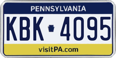 PA license plate KBK4095