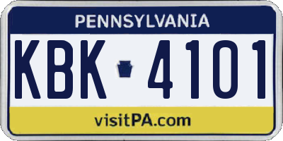 PA license plate KBK4101