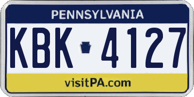 PA license plate KBK4127