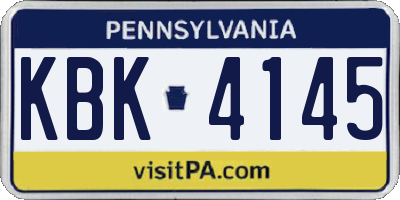 PA license plate KBK4145