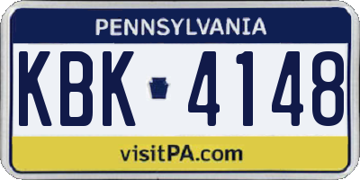 PA license plate KBK4148