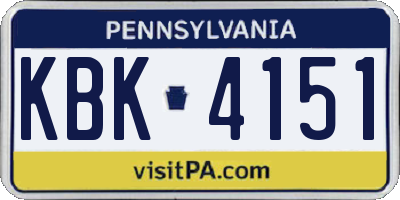 PA license plate KBK4151