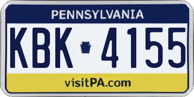 PA license plate KBK4155