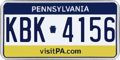 PA license plate KBK4156