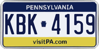 PA license plate KBK4159