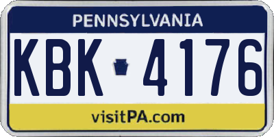 PA license plate KBK4176