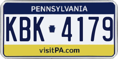 PA license plate KBK4179