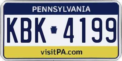 PA license plate KBK4199
