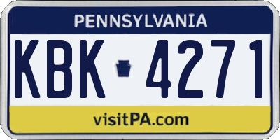 PA license plate KBK4271
