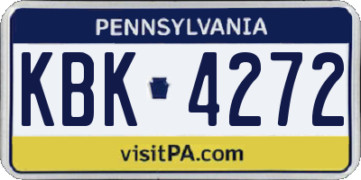 PA license plate KBK4272