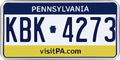 PA license plate KBK4273