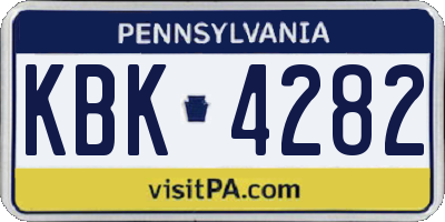 PA license plate KBK4282