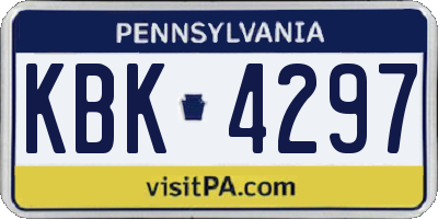 PA license plate KBK4297