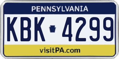 PA license plate KBK4299