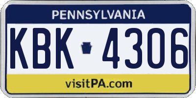 PA license plate KBK4306