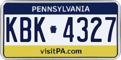 PA license plate KBK4327