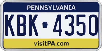 PA license plate KBK4350