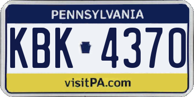 PA license plate KBK4370