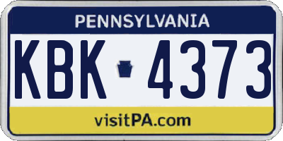 PA license plate KBK4373