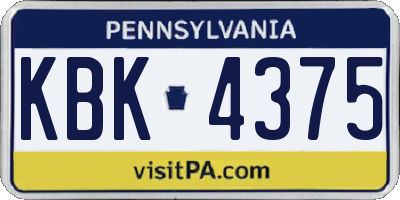 PA license plate KBK4375