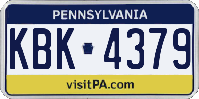 PA license plate KBK4379