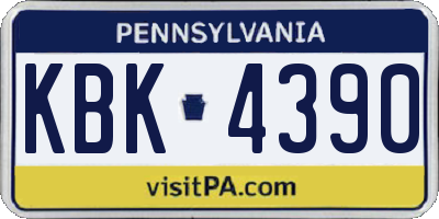 PA license plate KBK4390
