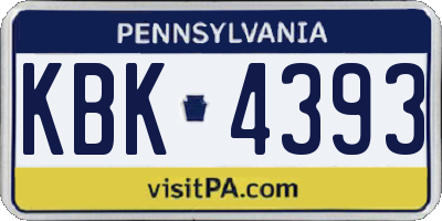 PA license plate KBK4393