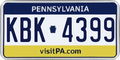 PA license plate KBK4399
