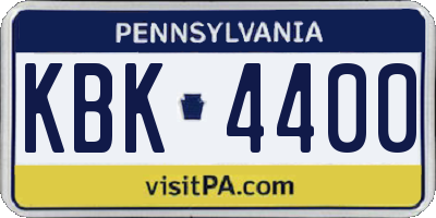 PA license plate KBK4400