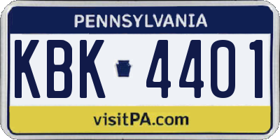PA license plate KBK4401