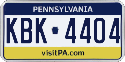 PA license plate KBK4404