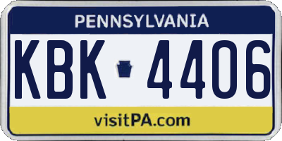 PA license plate KBK4406
