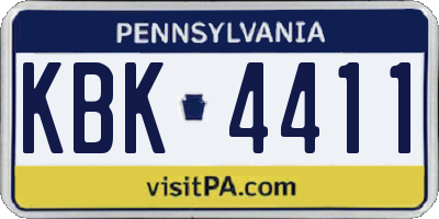 PA license plate KBK4411