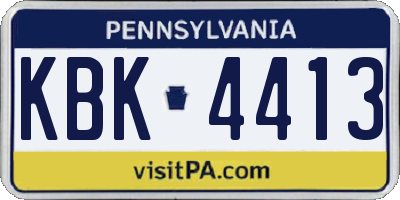 PA license plate KBK4413