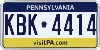 PA license plate KBK4414