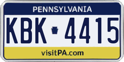 PA license plate KBK4415