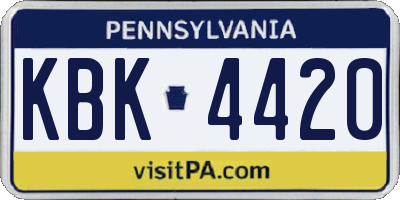 PA license plate KBK4420