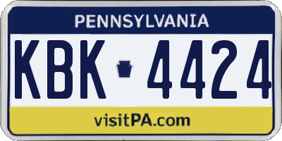 PA license plate KBK4424