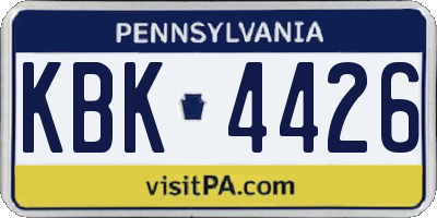 PA license plate KBK4426