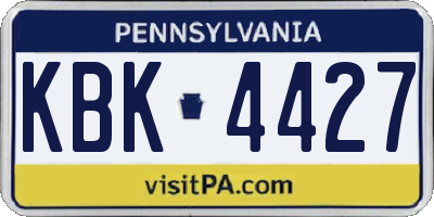 PA license plate KBK4427